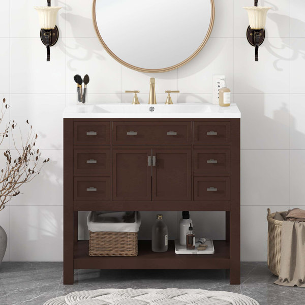 Wildon Home® Aidrick Wood Freestanding Bathroom Cabinet - Wayfair Canada